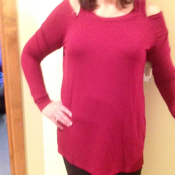 NWT Kenneth Cole Reaction pink cold shoulder long sleeve Shirt Size large - Picture 6 of 6